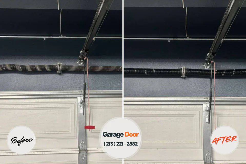 Before and after: garage door repair Reston, VA